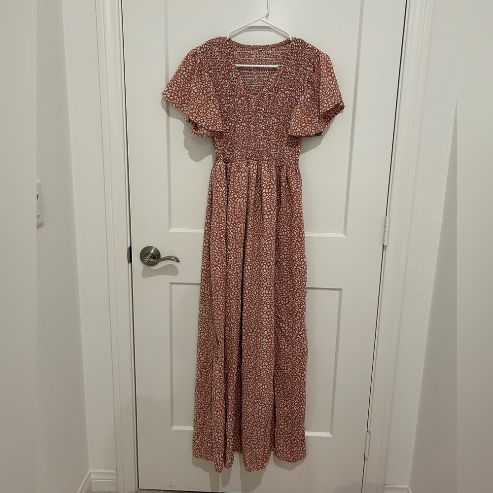 Maternity Printed Pink Maxi Dress